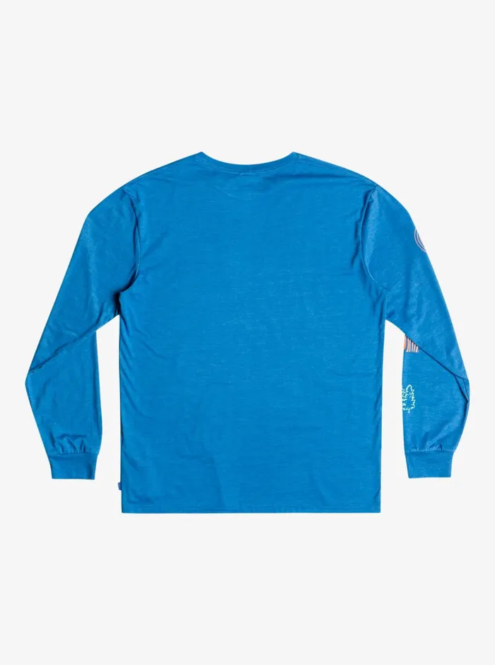 Men Quiksilver Tees Fragment Of Nature Long Sleeve TShirt Snorkel Blue Men Quiksilver Tees Fragment Of Nature Long Sleeve TShirt Snorkel Blue