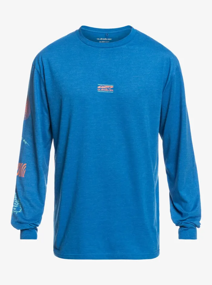 Men Quiksilver Tees Fragment Of Nature Long Sleeve TShirt Snorkel Blue Men Quiksilver Tees Fragment Of Nature Long Sleeve TShirt Snorkel Blue