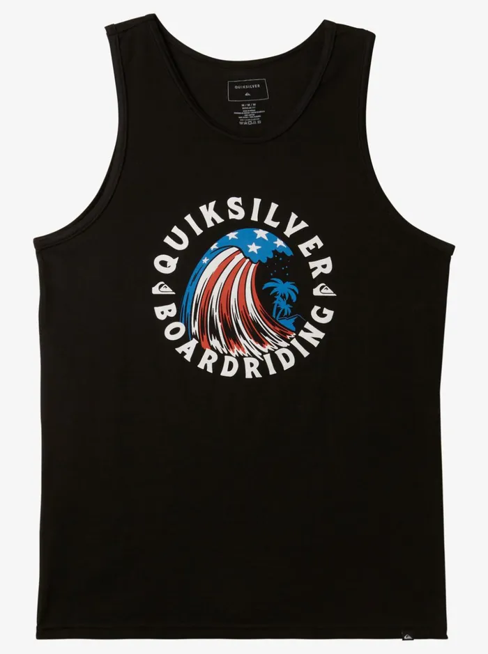 Men Quiksilver Tees Home Of The Wave Tank Black