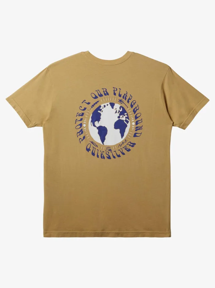 Men Quiksilver Tees Protect Our Playground TShirt Taos Taupe Men Quiksilver Tees Protect Our Playground TShirt Taos Taupe
