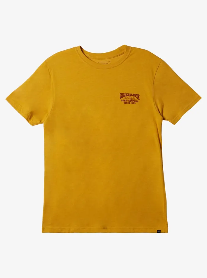 Men Quiksilver Tees Quik Lockup Mod TShirt Nugget Gold Heather