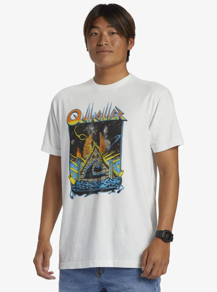 Men Quiksilver Tees Rockin TShirt Antique White Men Quiksilver Tees Rockin TShirt Antique White