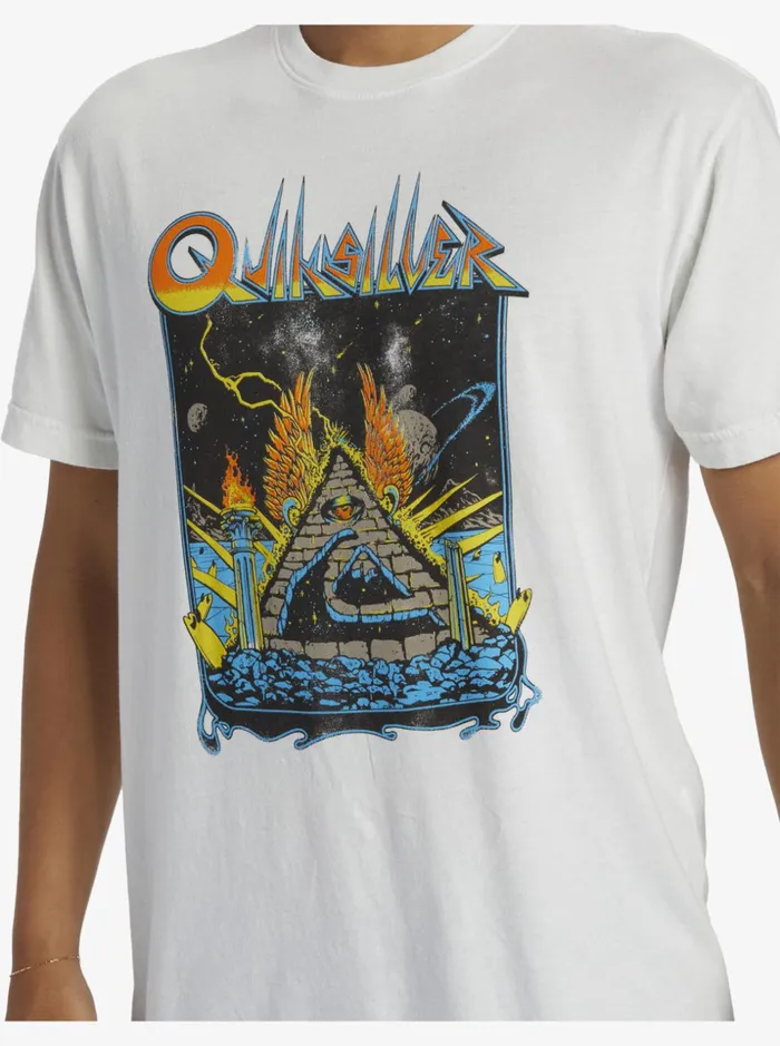 Men Quiksilver Tees Rockin TShirt Antique White Men Quiksilver Tees Rockin TShirt Antique White