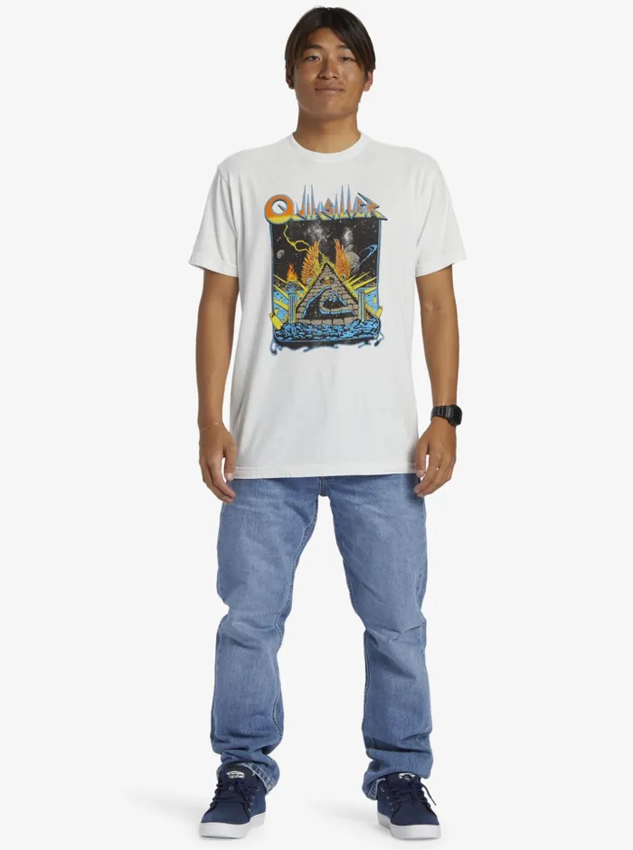 Men Quiksilver Tees Rockin TShirt Antique White Men Quiksilver Tees Rockin TShirt Antique White
