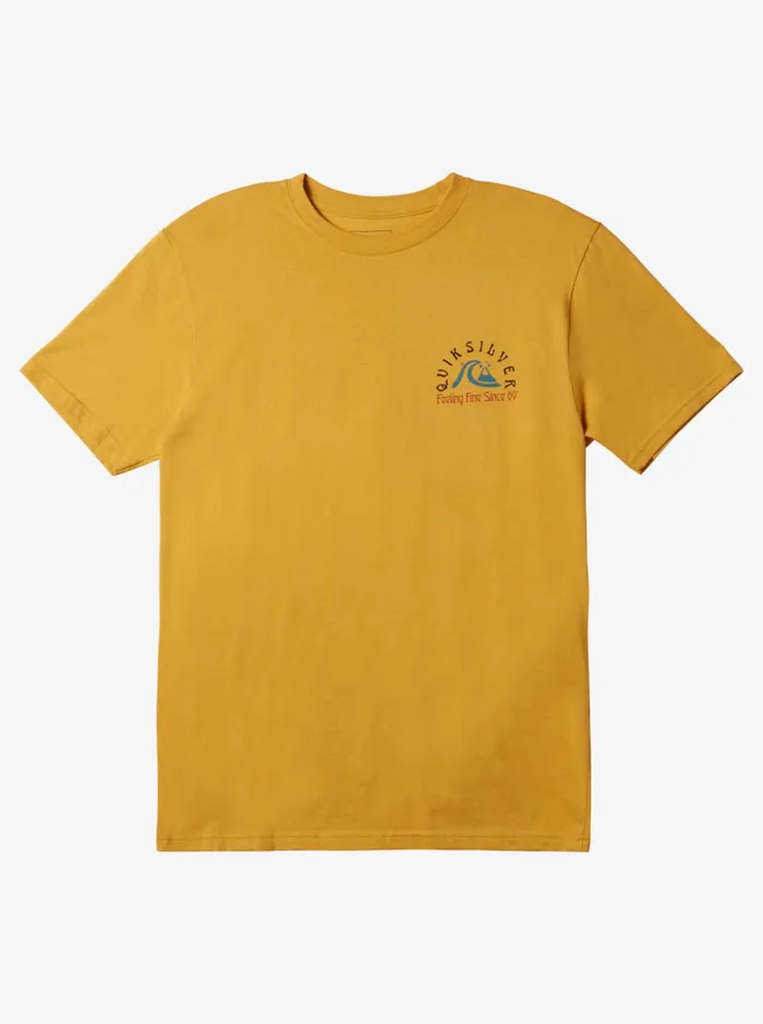 Men Quiksilver Tees The Original Barrel Tshirt Bright Gold