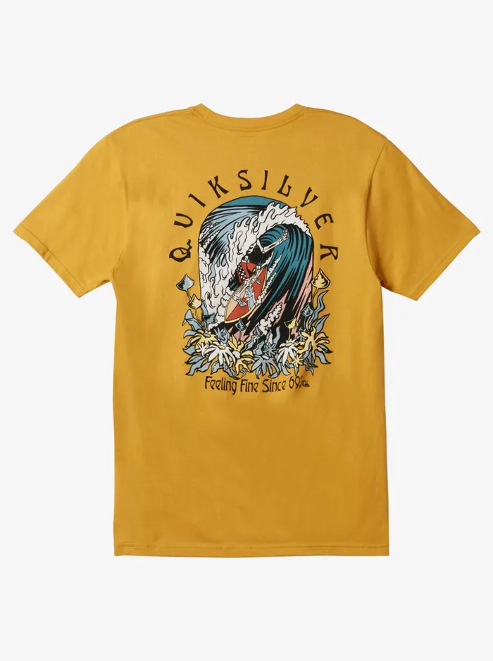 Men Quiksilver Tees The Original Barrel Tshirt Bright Gold Men Quiksilver Tees The Original Barrel Tshirt Bright Gold