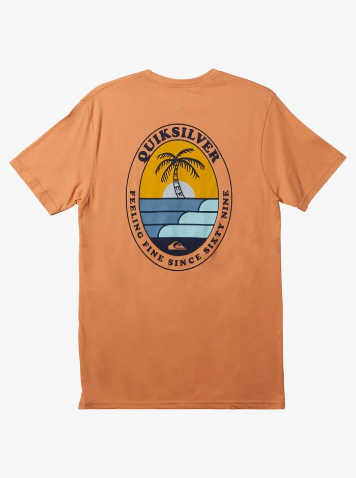 Men Quiksilver Tees The Ripple TShirt Copper Tan Men Quiksilver Tees The Ripple TShirt Copper Tan