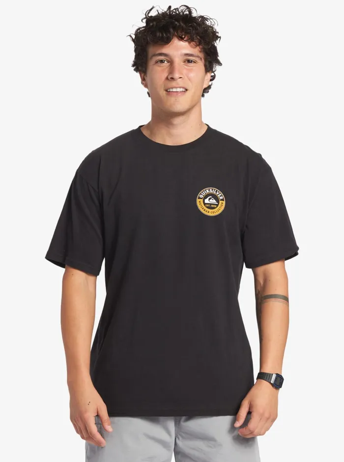 Men Quiksilver Tees Waterman Sea Shark TShirt Black Men Quiksilver Tees Waterman Sea Shark TShirt Black