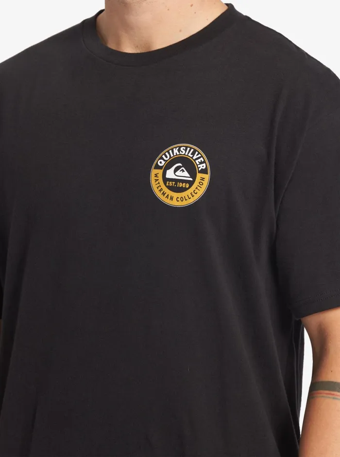 Men Quiksilver Tees Waterman Sea Shark TShirt Black Men Quiksilver Tees Waterman Sea Shark TShirt Black