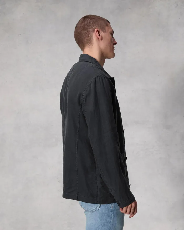 Men Rag and Bone Coats and Jackets Evan Linen Chore Jacket Black Men Rag and Bone Coats and Jackets Evan Linen Chore Jacket Black