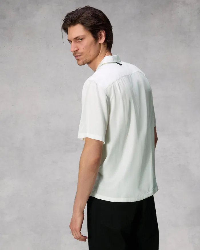 Men Rag and Bone Shirts Avery Resort Embroidered Shirt Aged White Men Rag and Bone Shirts Avery Resort Embroidered Shirt Aged White