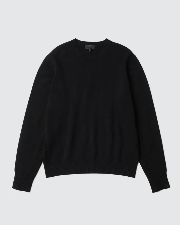 Men Rag and Bone Sweaters Harding Cashmere Crew Black Men Rag and Bone Sweaters Harding Cashmere Crew Black