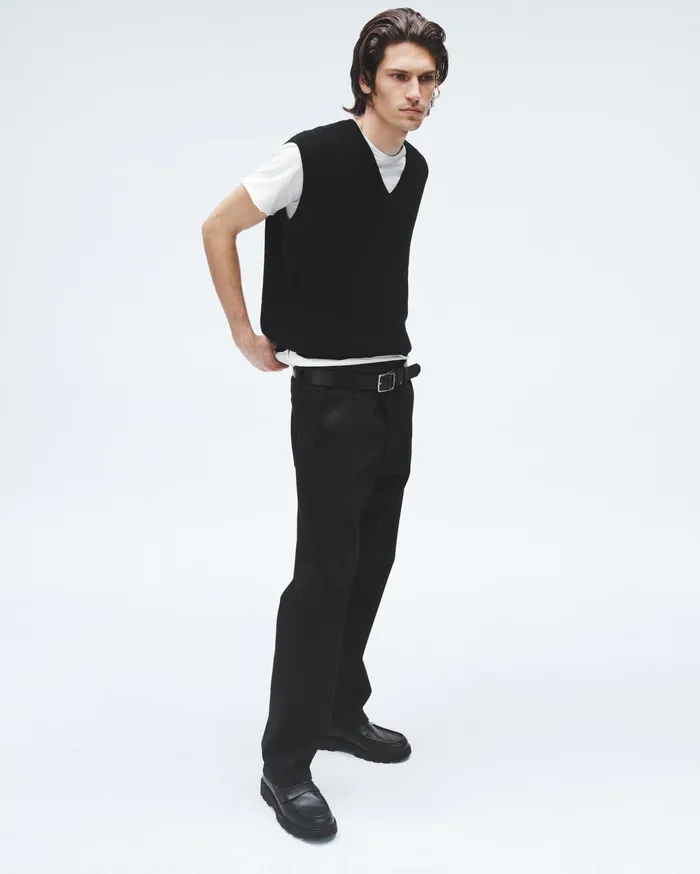 Men Rag and Bone Sweaters Harvey Cotton Sweater Vest Black Men Rag and Bone Sweaters Harvey Cotton Sweater Vest Black