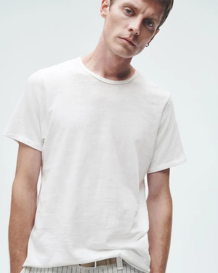 Men Rag and Bone TShirts Classic Flame Tee White