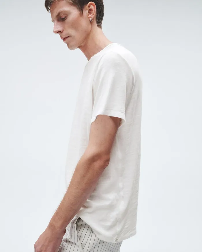 Men Rag and Bone TShirts Classic Flame Tee White Men Rag and Bone TShirts Classic Flame Tee White