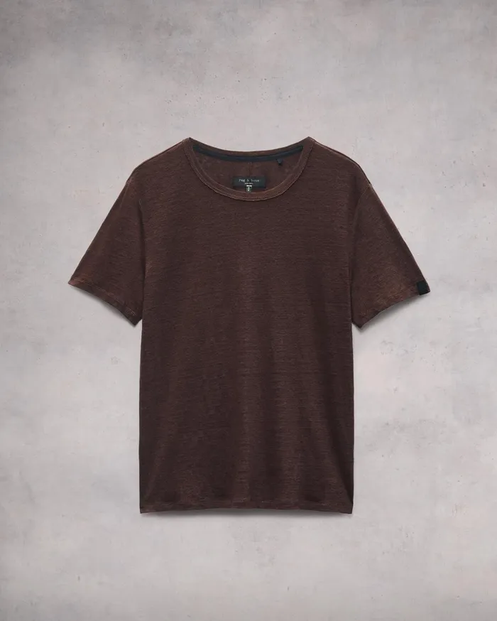 Men Rag and Bone TShirts Classic Linen Tee Washed Brown Men Rag and Bone TShirts Classic Linen Tee Washed Brown