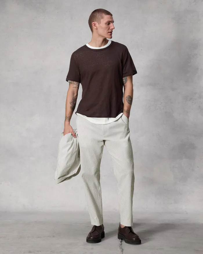 Men Rag and Bone TShirts Classic Linen Tee Washed Brown Men Rag and Bone TShirts Classic Linen Tee Washed Brown
