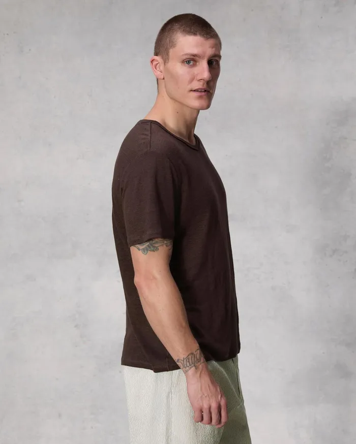 Men Rag and Bone TShirts Classic Linen Tee Washed Brown Men Rag and Bone TShirts Classic Linen Tee Washed Brown