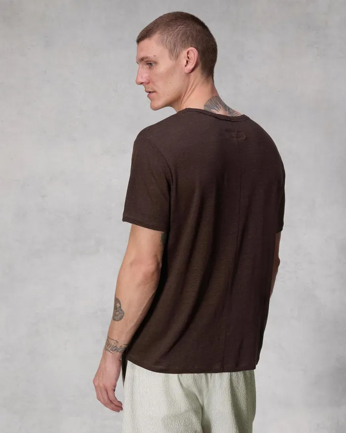 Men Rag and Bone TShirts Classic Linen Tee Washed Brown Men Rag and Bone TShirts Classic Linen Tee Washed Brown