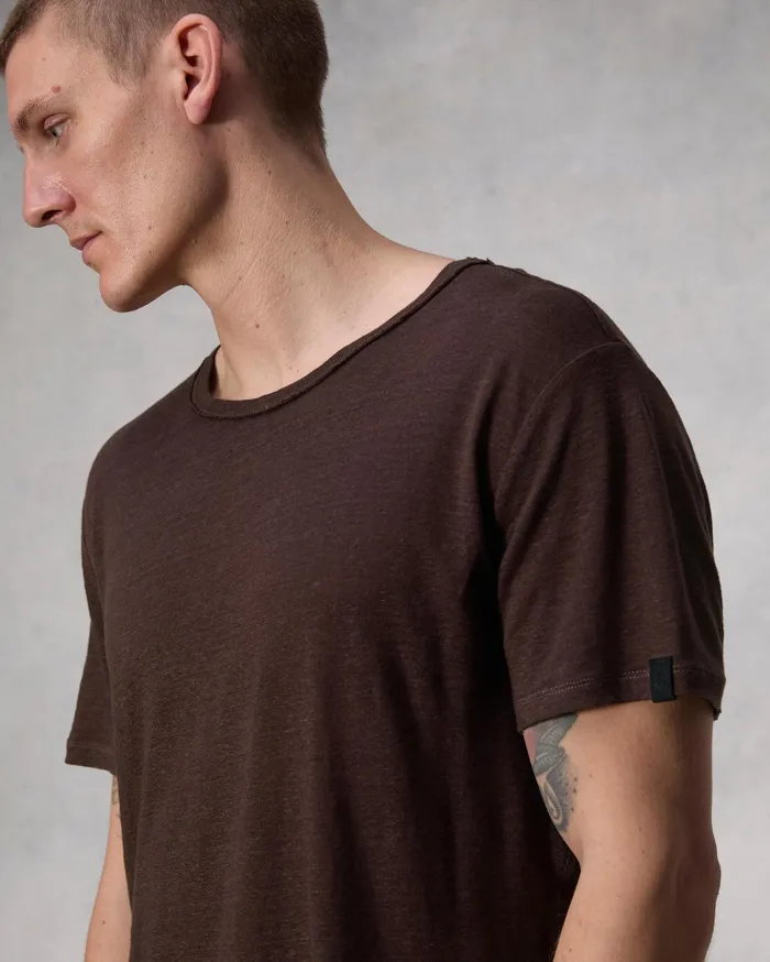 Men Rag and Bone TShirts Classic Linen Tee Washed Brown Men Rag and Bone TShirts Classic Linen Tee Washed Brown