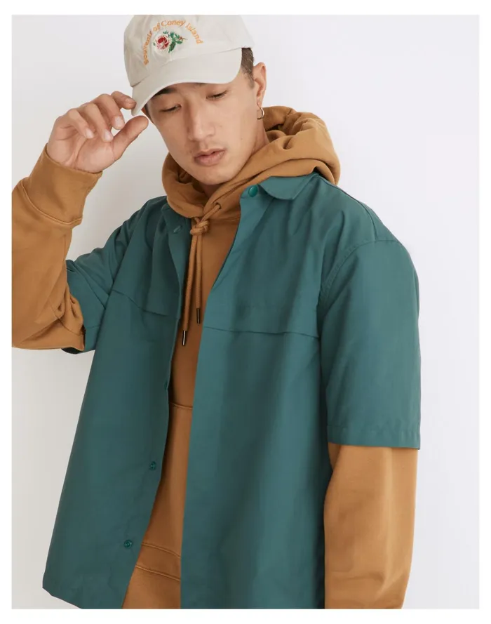 Men Resourced Everywear Boxy Short Sleeve Shirt Evergreen Forest Madewell Shirts Men Resourced Everywear Boxy Short Sleeve Shirt Evergreen Forest Madewell Shirts