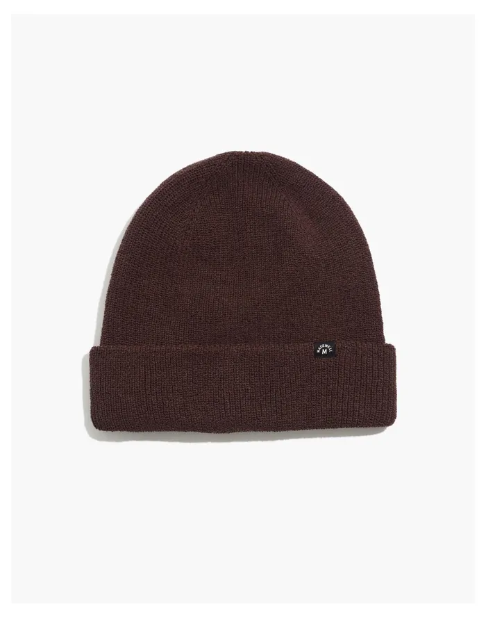 Men Recycled Cotton Cuffed Beanie Coffee Bean Madewell Hats
