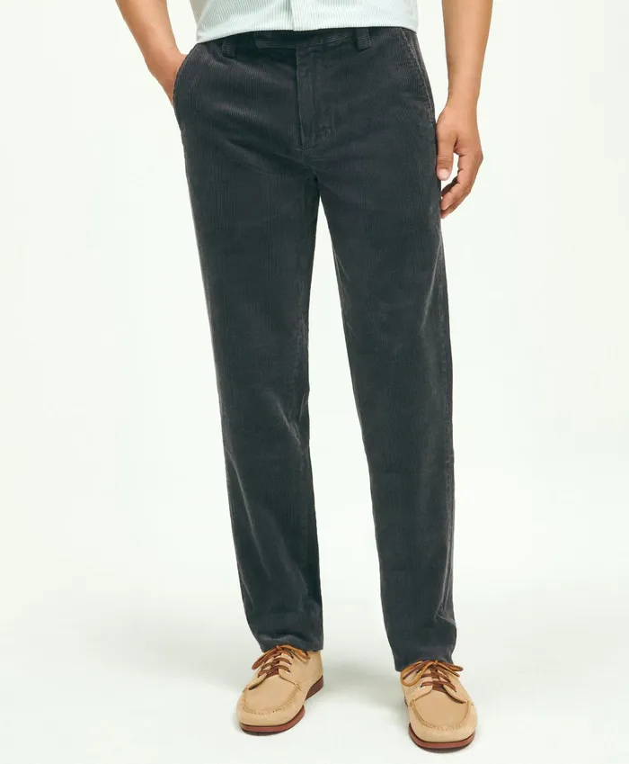 Men Regular Fit Cotton WideWale Corduroy Pants Charcoal Brooks Brothers Chinos and Casual Pants Men Regular Fit Cotton WideWale Corduroy Pants Charcoal Brooks Brothers Chinos and Casual Pants