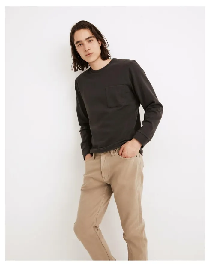 Men Relaxed Long Sleeve Tee Black Coal Madewell Tees
