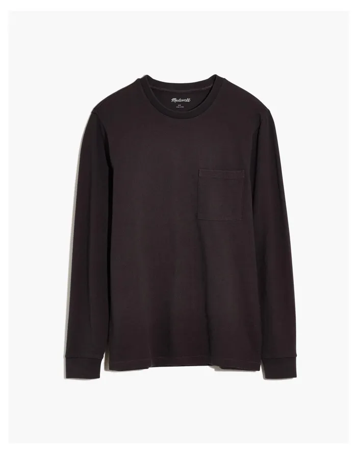 Men Relaxed Long Sleeve Tee Black Coal Madewell Tees Men Relaxed Long Sleeve Tee Black Coal Madewell Tees