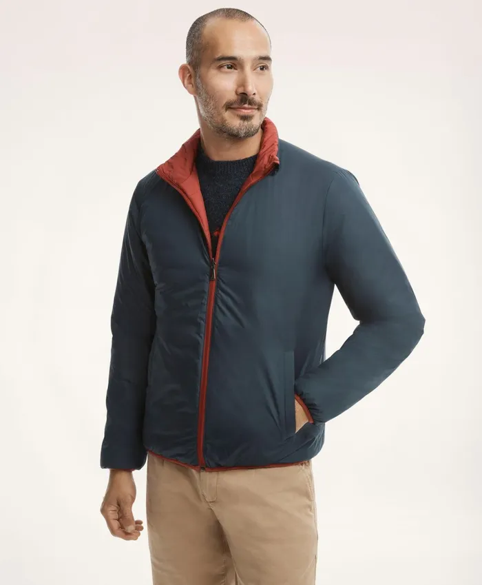 Men Reversible Down Puffer Jacket Red Brooks Brothers Coats and Jackets