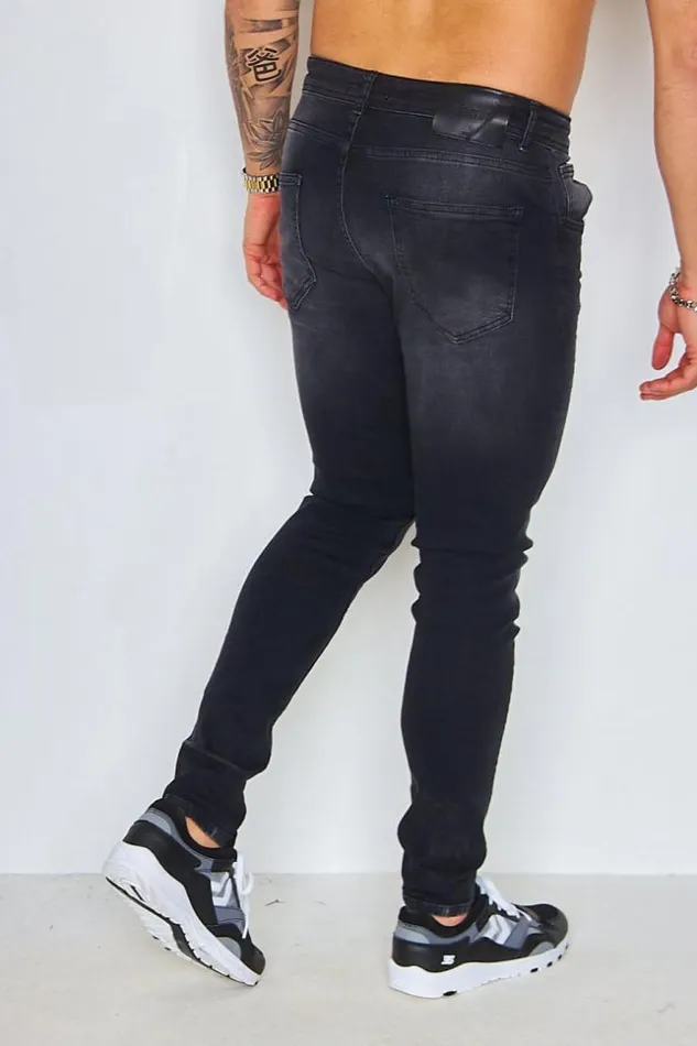 Men Scratched Brentiny Jeans In Black Black Brentiny Paris Jeans
