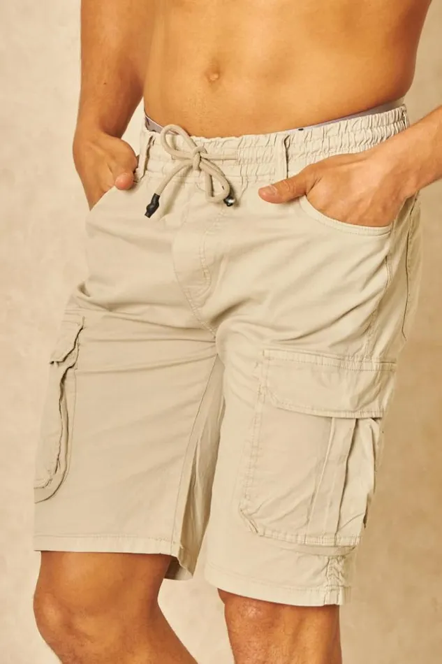 Men Short Cargo En Toile Beige Beige Brentiny Paris Shorts