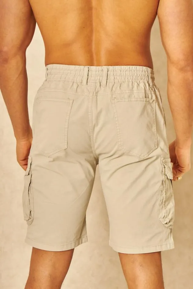 Men Short Cargo En Toile Beige Beige Brentiny Paris Shorts