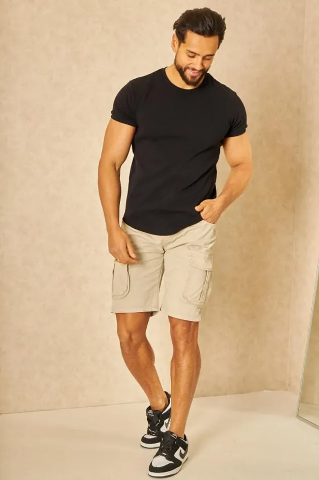 Men Short Cargo En Toile Beige Beige Brentiny Paris Shorts