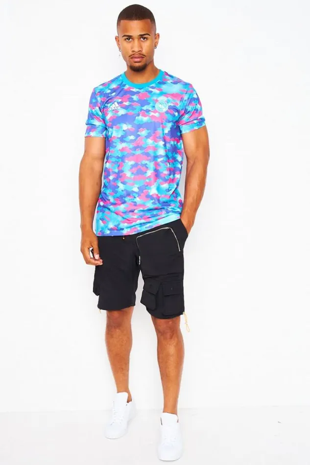 Men Shorts In Black With 3d Pockets And Orange Details Black Brentiny Paris Shorts