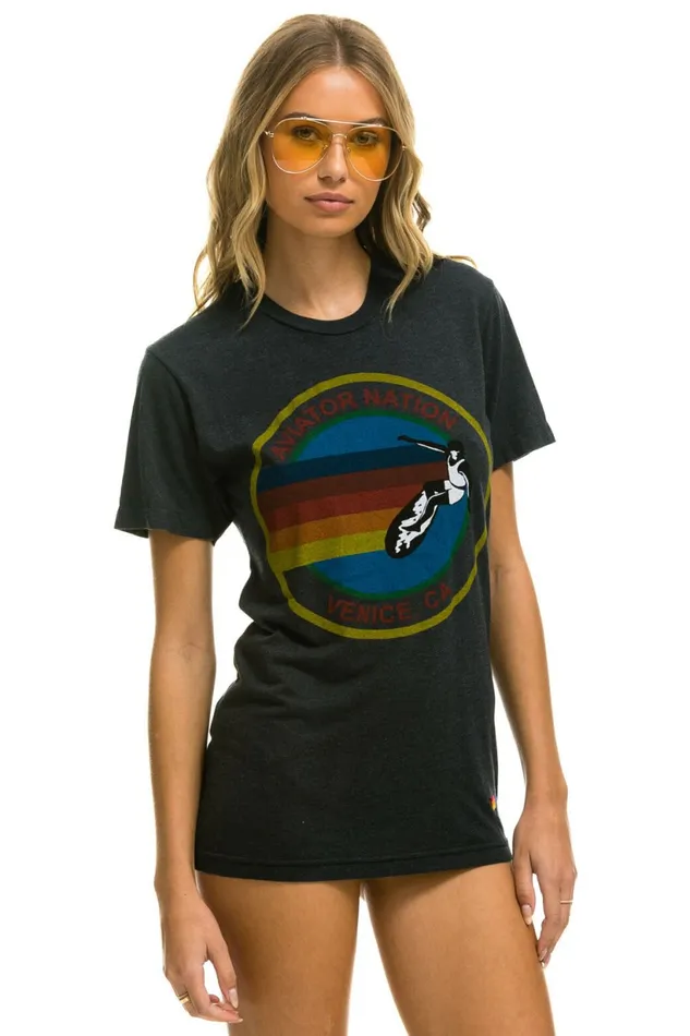 Men SIGNATURE VENICE TEE 8211 CHARCOAL Aviator Nation Tees Men SIGNATURE VENICE TEE 8211 CHARCOAL Aviator Nation Tees