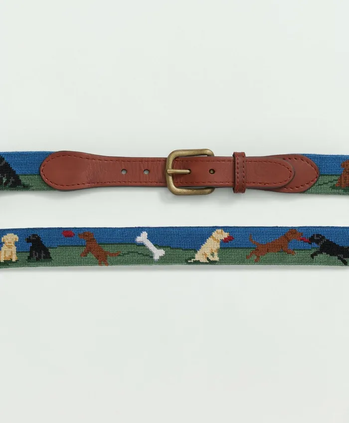 Men Smathers and Branson Needlepoint Belt Multi Brooks Brothers Belts
