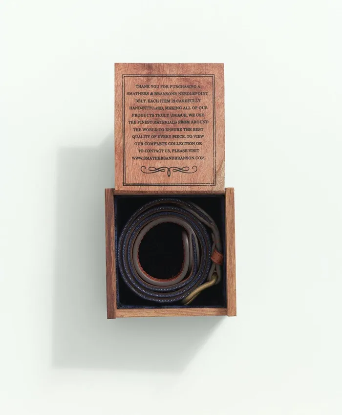 Men Smathers and Branson Needlepoint Belt Multi Brooks Brothers Belts