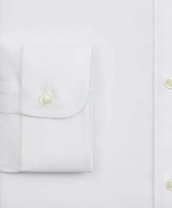 Men Stretch Big and Tall Dress Shirt NonIron Pinpoint ButtonDown Collar White Brooks Brothers Dress Shirts