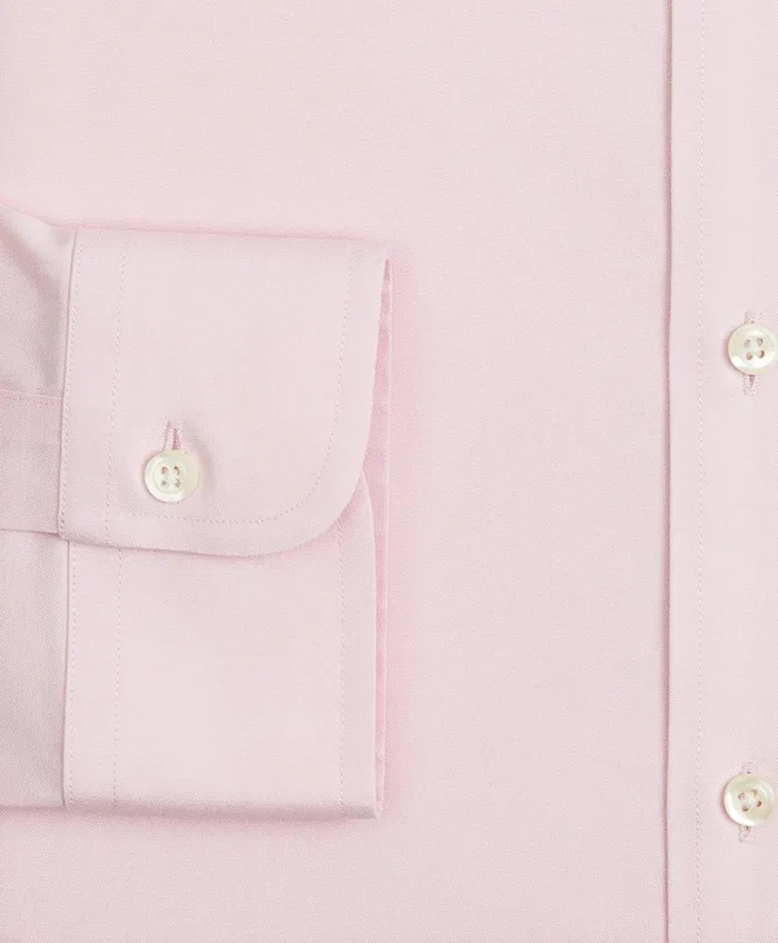Men Stretch Madison RelaxedFit Dress Shirt NonIron Pinpoint ButtonDown Collar Pink Brooks Brothers Dress Shirts