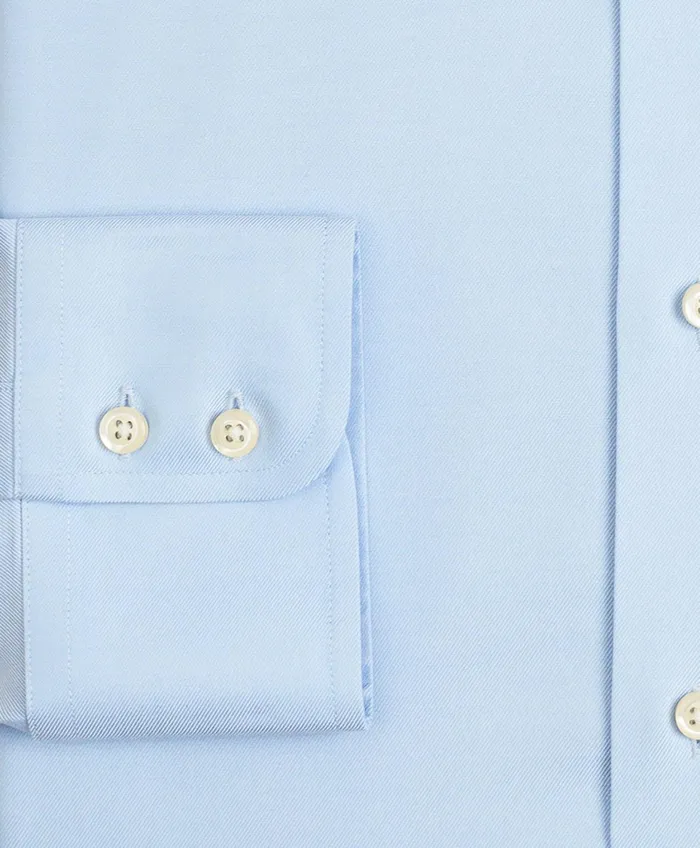 Men Stretch Milano SlimFit Dress Shirt NonIron Twill ButtonDown Collar Light Blue Brooks Brothers Dress Shirts