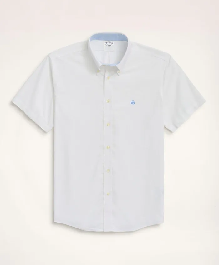 Men Stretch NonIron Oxford ButtonDown Collar ShortSleeve Sport Shirt White Brooks Brothers Sport Shirts Men Stretch NonIron Oxford ButtonDown Collar ShortSleeve Sport Shirt White Brooks Brothers Sport Shirts
