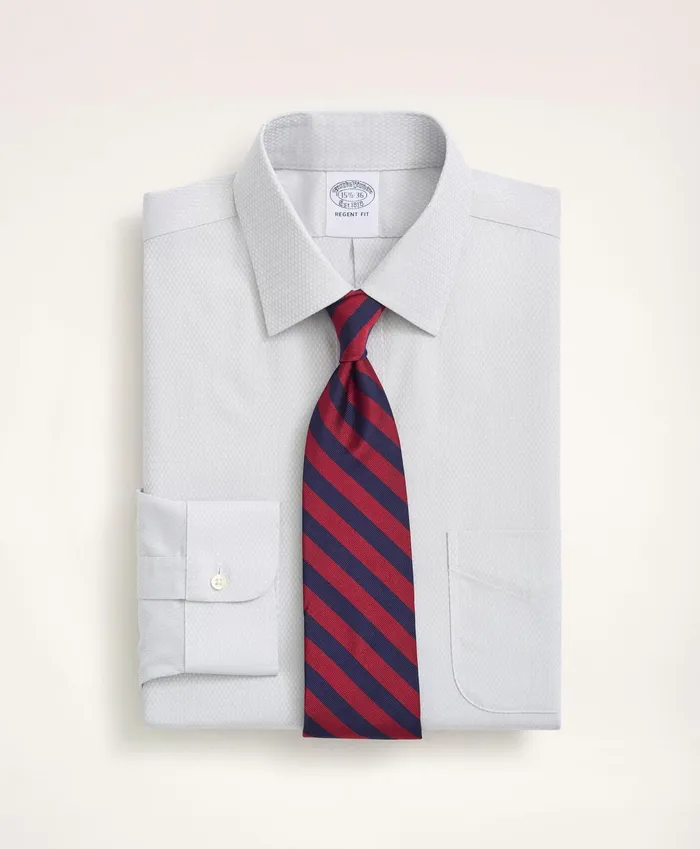 Men Stretch Regent RegularFit Dress Shirt NonIron Dobby Ainsley Collar Diamond Grey Brooks Brothers Dress Shirts Men Stretch Regent RegularFit Dress Shirt NonIron Dobby Ainsley Collar Diamond Grey Brooks Brothers Dress Shirts