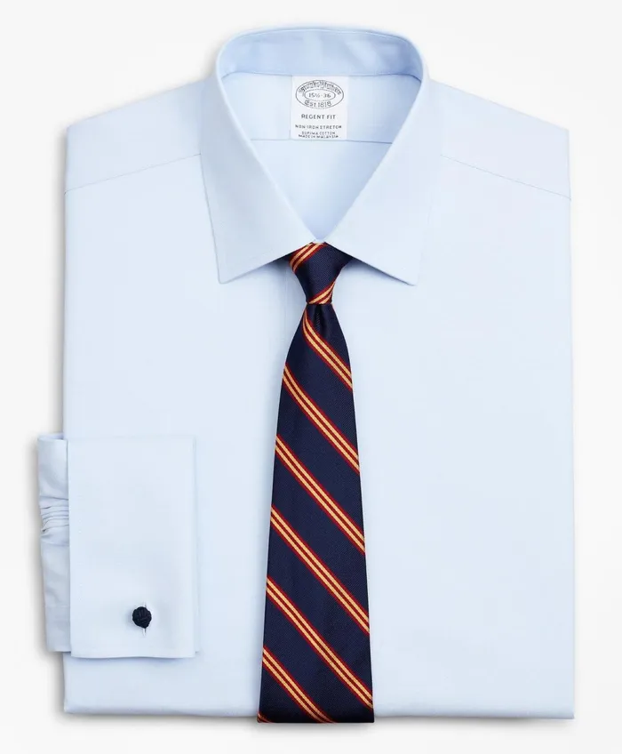 Men Stretch Regent RegularFit Dress Shirt NonIron Pinpoint Ainsley Collar French Cuff Pinpoint Light Blue Brooks Brothers Dress Shirts Men Stretch Regent RegularFit Dress Shirt NonIron Pinpoint Ainsley Collar French Cuff Pinpoint Light Blue Brooks Brothers Dress Shirts