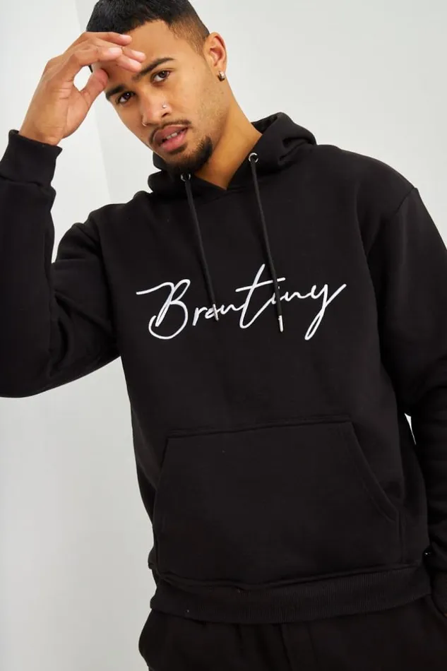 Men Sweat Capuche Noir Brentiny Black Brentiny Paris Sweatshirts and Pullovers