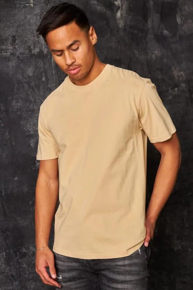 Men TShirt Basique Manches Courtes Beige Beige Brentiny Paris TShirts