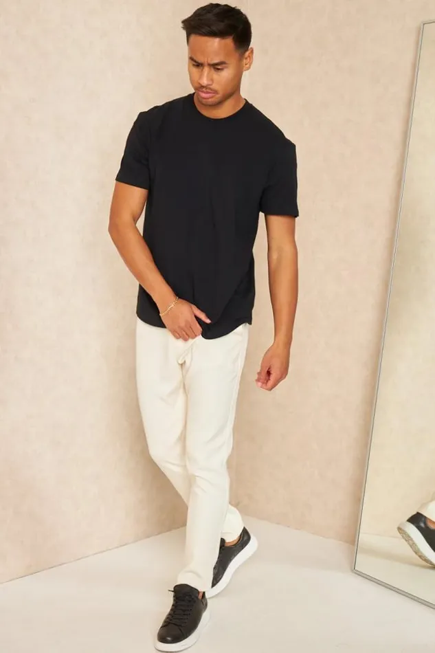 Men TShirt Basique Manches Courtes Noir Black Brentiny Paris TShirts