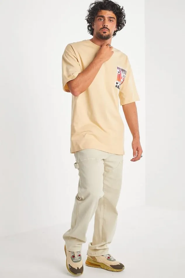 Men TShirt Beige 034The Life Is Not A Crime034 Beige Brentiny Paris TShirts
