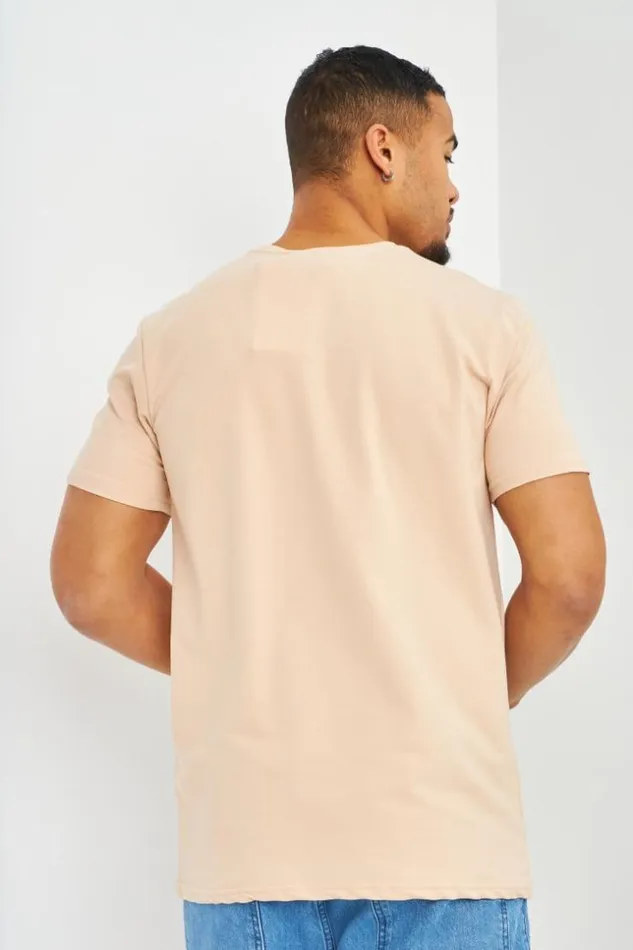 Men TShirt Beige Logo Brentiny En Relief Beige Brentiny Paris TShirts