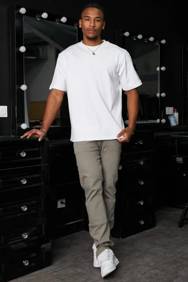 Men TShirt In Plain White White Brentiny Paris TShirts